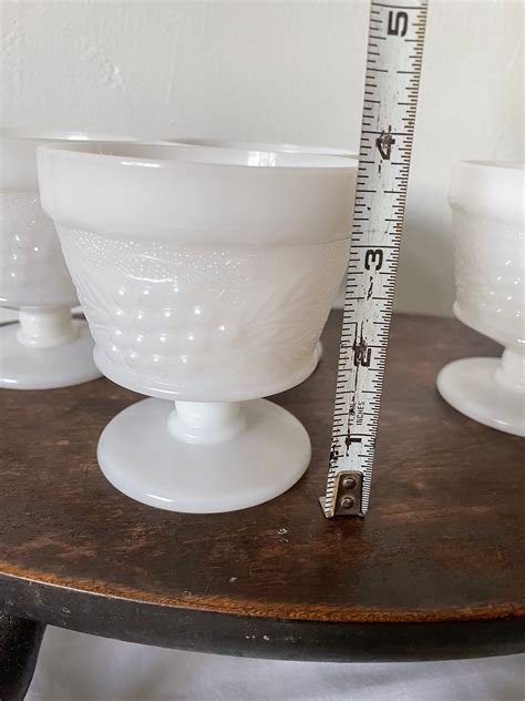 Vintage Milk Glass Dessert Cups Etsy