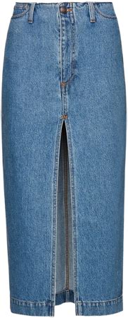 Magda Bandless Denim Midi Skirt By Magda Butrym Moda Operandi Shoplook