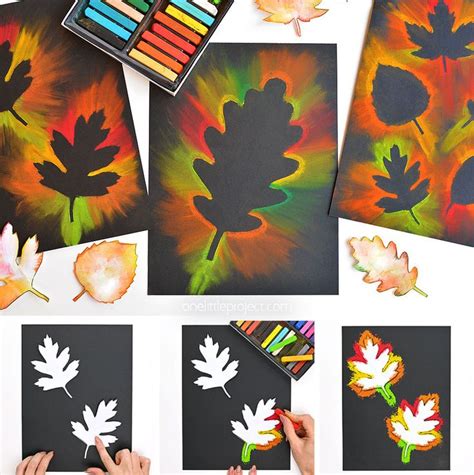 Fall Leaf Chalk Art Autumn Leaves Art Fall Arts And Crafts Fall Art