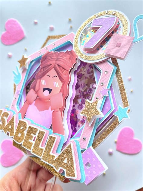 Cake Topper Roblox Girl With Led Lights Decoration Roblox Etsy