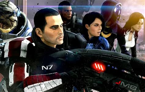 Wallpaper Mass Effect Shepard Miranda Lawson Garrus Vakarian Tali