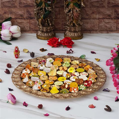 Webelkart Premium Flowers Chappan Bhog Thali/ Decorative Poojan Thali ...