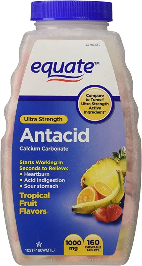 Equate Antacid Tablets Ultra Strength Tropical Fruit Flavors Chewable