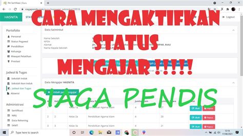 Cara Mengaktifkan Status Tugas Mengajar Di Siaga Pendis Part Youtube