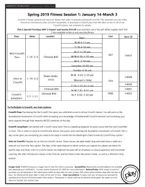 Fillable Online Urec Wsu CrossFit University Recreation Fax Email