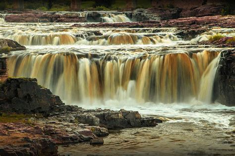 Waterfalls At Falls Park In Sioux Falls South Dakota Photograph By