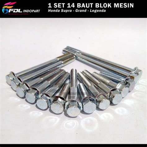 Baut Blok Mesin Honda Supra Grand Legenda Set Pcs Baud Blok Mesin