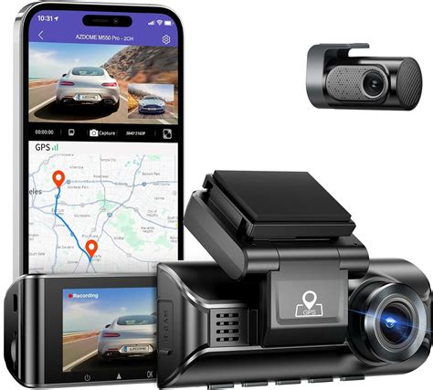 Azdome K Dashcam Voiture K P Camera Voiture Avant Arri Re Wifi