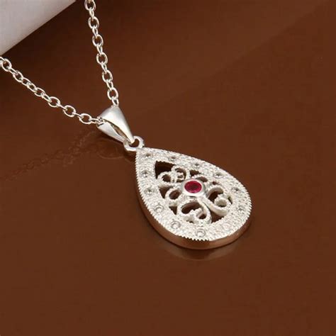 Silver Necklace Pendant 925 Jewelry Silver Plated Necklace Ispweesc