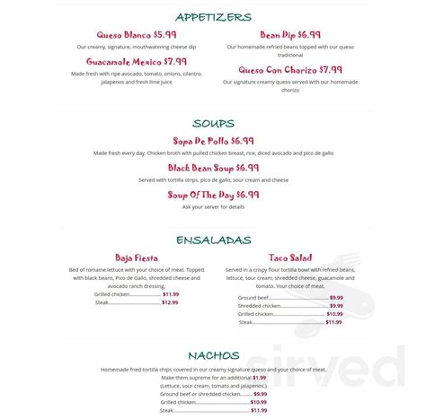 Mesquite Grill menu in Rochester, New York, USA