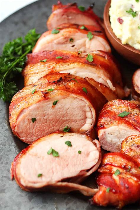 Tender Bbq Bacon Wrapped Smoked Pork Tenderloin Simply Happenings