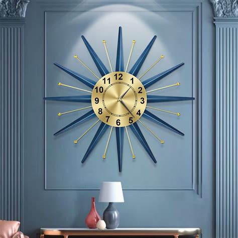 Toktekk Inch Mid Century Starburst Wall Clock Battery Operated