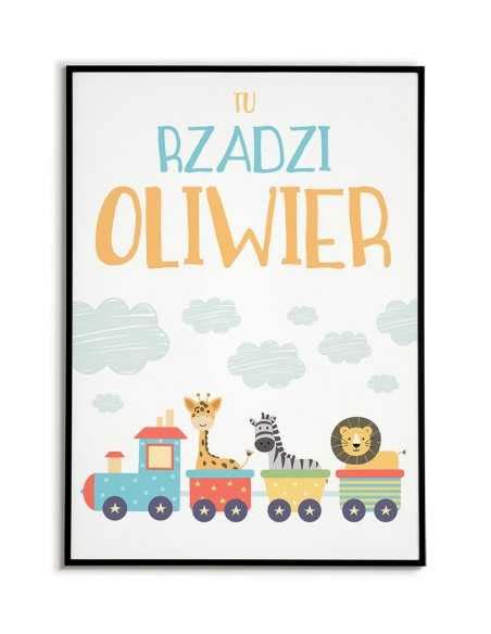 Tu Rz Dzi Plakat Z Imieniem Dziecka Obrazek Personalizowany Ze