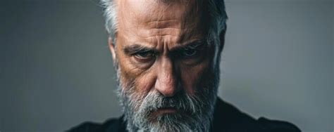 Premium Photo Portrait Of An Angry Old Man With Gray Hair And A Beard