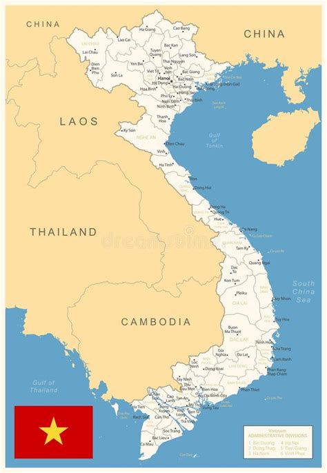 Vietnam Map Detailed Vector Illustration Stock Illustration