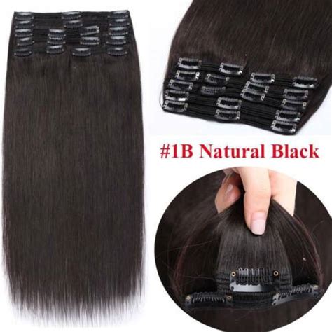 Ombre Thick Double Weft Remy Clip In Human Hair Extensions Full