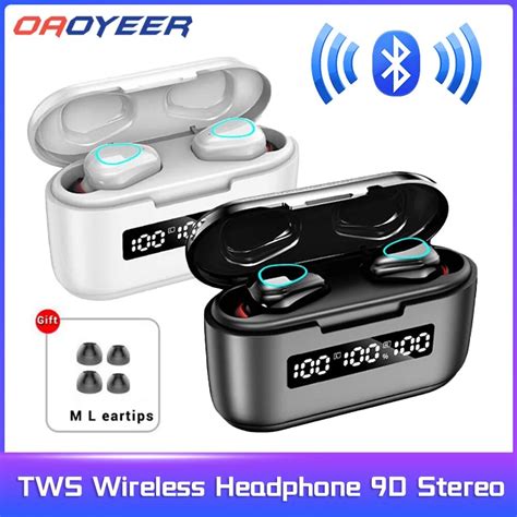 Tws Bluetooth Compatible Earphones Wireless Headphone 9d Stereo Sport