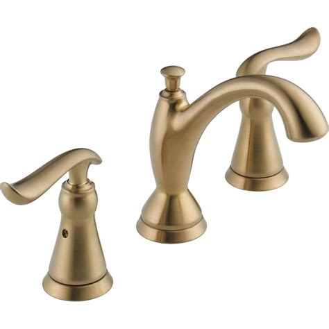 Delta Linden Two Handle Lever Widespread Mid Arc Bathroom Sink Faucet Deck Mount Standard