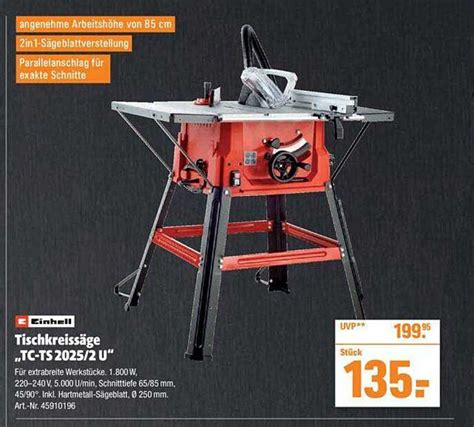 Einhell Tischkreissäge tc ts 2025 2 U Angebot bei Werkers Welt