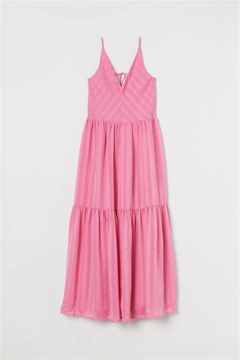 V Neck Maxi Dress Pink Ladies Handm Gb