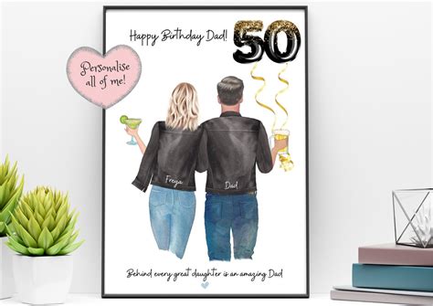 50TH BIRTHDAY DAD 50th Birthday Gift for Men Father Daughter Custom