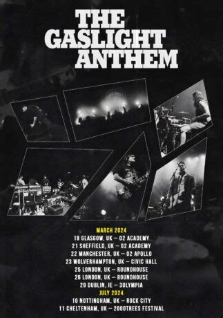 THE GASLIGHT ANTHEM History Books 2024 Tour Poster