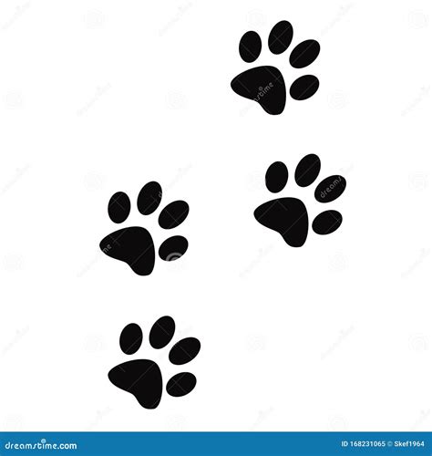 Animal Dog Or Cat Paw Prints Footprints Track Design Element Stock