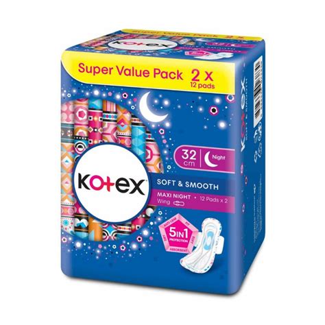 Kotex Soft Smooth Overnight Maxi Night Wing Cm Super Value Pack S