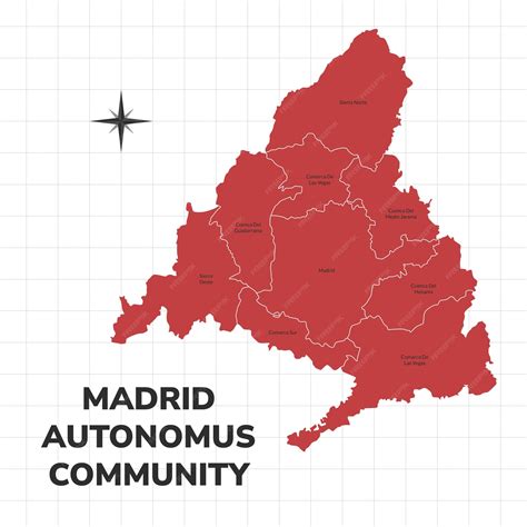 Premium Vector Madrid Autonomus Community Map Illustration Map Of The