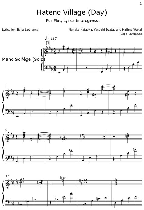 Hateno Village Day Sheet Music For Piano