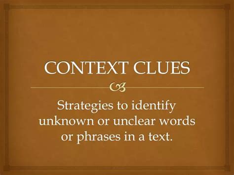 Ppt Context Clues Powerpoint Presentation Free Download Id2565877