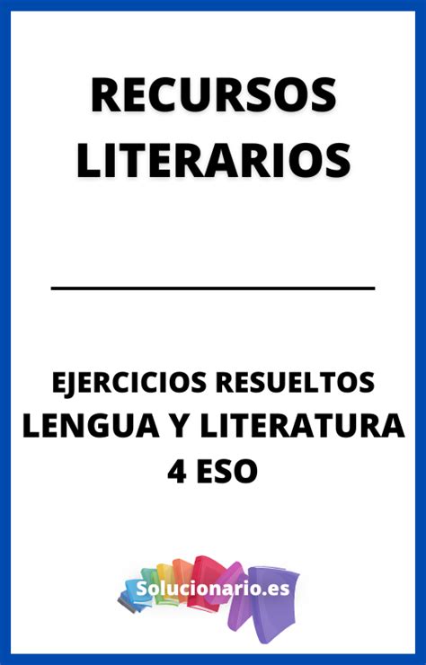 Soluci N Recursos Literarios Eso Lengua Pdf