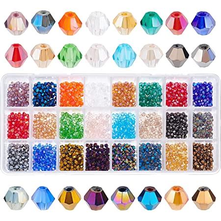 PandaHall Elite Environ 1350 Pcs 15 Couleurs Perles de Verre à