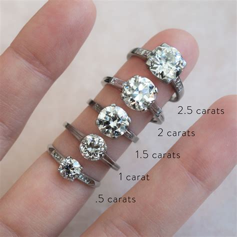 Carat Diamond Ring On Size Finger Diamond Size Chart On Finger