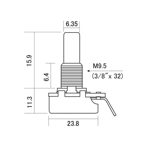 CTS 1 Meg Audio Taper Solid Short Shaft Guitar Pot Potentiometer