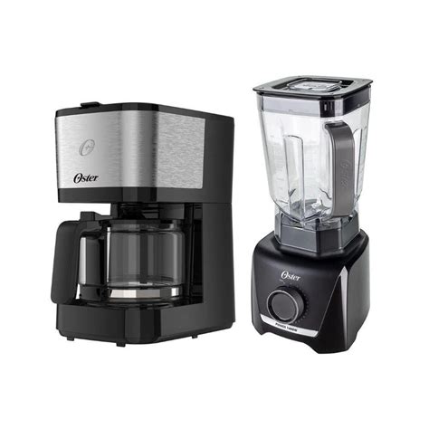 Kit Oster Cafeteira Compacta Inox Jarra De Vidro Ocaf E