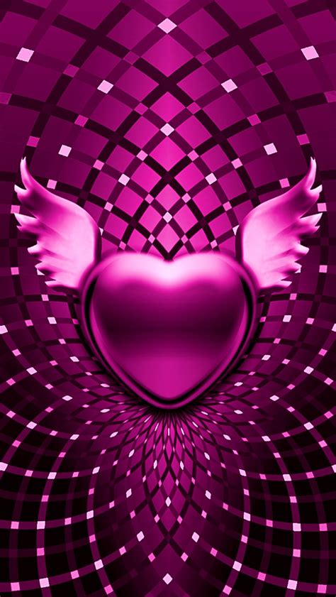 Pink Heart With Wings Wallpaper Wallpapersafari