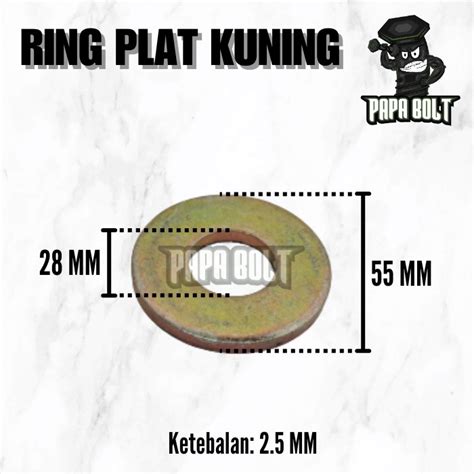 Jual Ring Plat Kuning M28 WP 28x55mm Washer Plate Shopee Indonesia