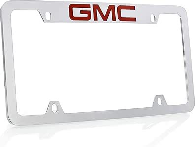 Amazon Gmc Red Logo Chrome Plated Metal Top Engraved License Plate