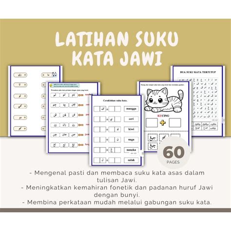 latihan suku kata jawi jawi bahan pendidikan kanak kanak