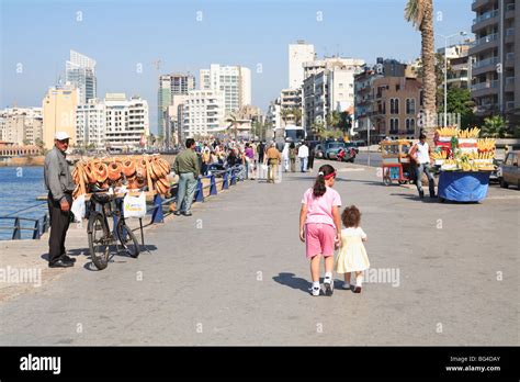 Corniche Beirut Lebanon Middle East Stock Photo Alamy