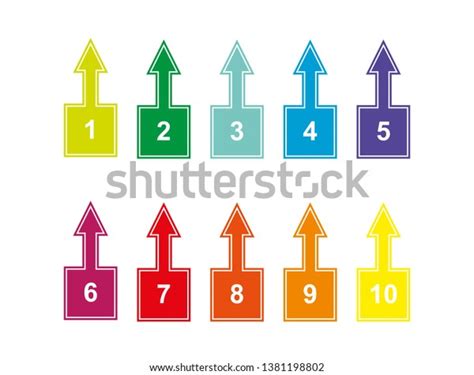 Set Colored Numbered Squares Numbers 1 Stock Vector Royalty Free