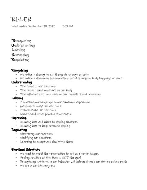 Ruler Recognizing Understanding Labeling Expressing Regulating Recognizing We Notice A