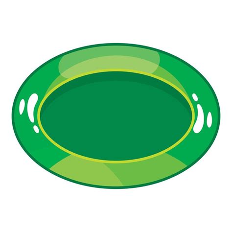 Oval Green Button Icon Cartoon Style 14986295 Vector Art At Vecteezy