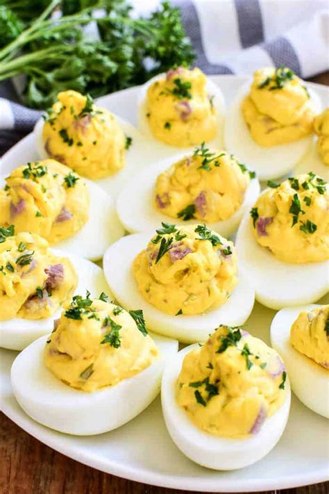 Green Deviled Eggs And Ham Recipe