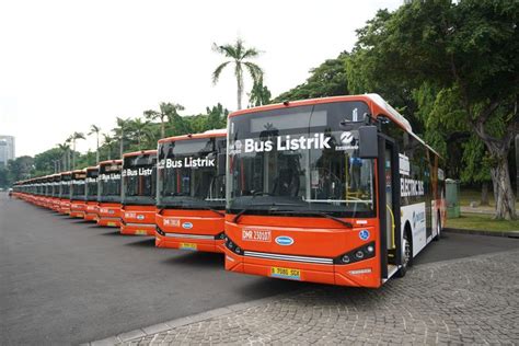 Foto 100 Bus Listrik Resmi Beroperasi Di Jakarta 26 Unit Dari DAMRI