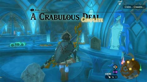 The Legend Of Zelda Totk Side Quest A Crabulous Deal Zora S Domain