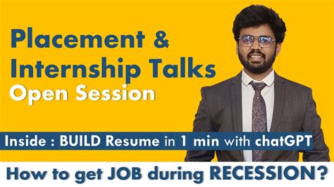 What To Do During Recession Placement Internship Doubt Session