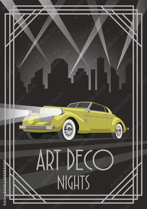 Art Deco Car Poster