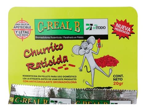 12pz Veneno Mata Ratas Churrito Raticida C Real B 20gr Meses Sin